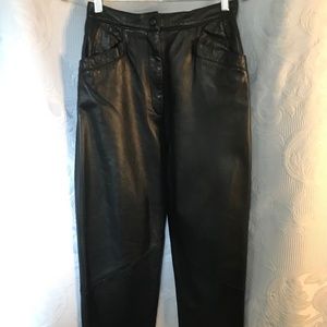 Black leather pants by Vacco inseam 28” waist 28” beautiful leather, great cut